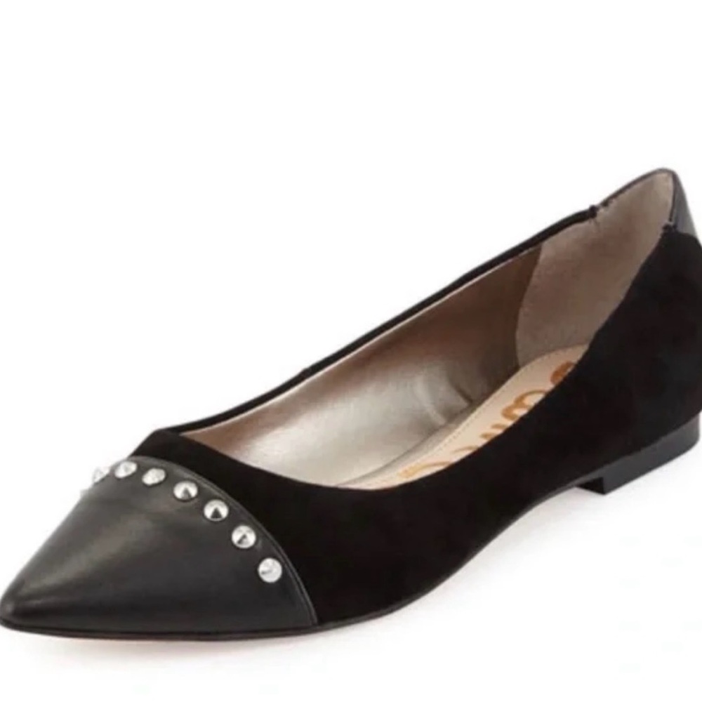 Sam Edelman Black size 7 Studded Women's Flats ballet leather holiday festive